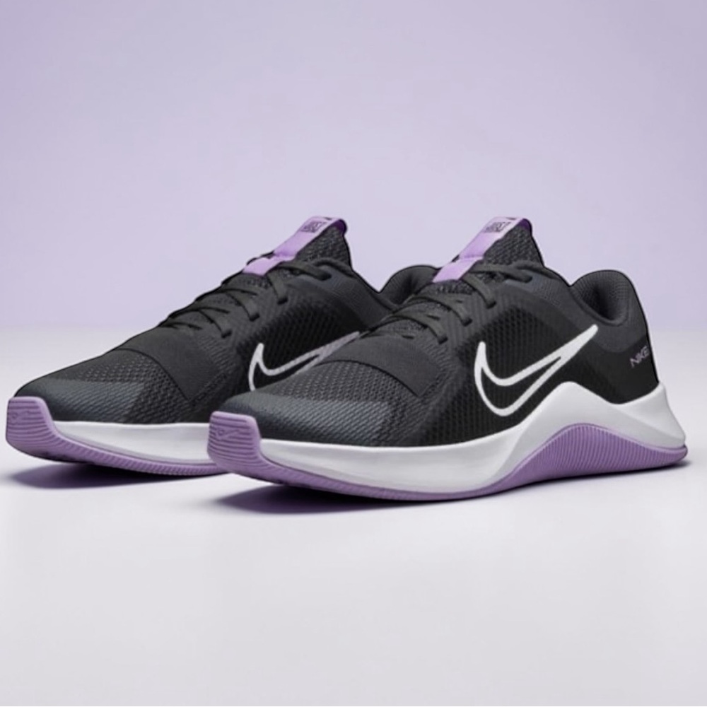 NEW! Nike MC Trainer 2 Workout Sneakers Women’s Shoes Black Purple White size 9